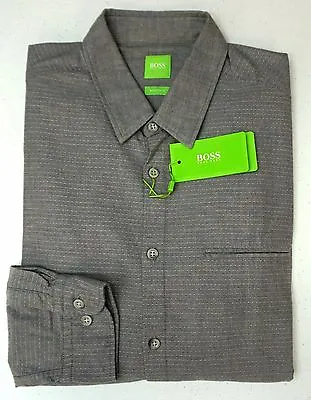 Hugo Boss Modern Fit Gray Shirt Long Sleeve Mens Bacchis 50320138 059 $165  • $36.54