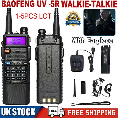 £27.99 • Buy Baofeng BF-UV5R  Dual Band UHF VHF Walkie Talkies 2Way Radio Long Range+Earpiece