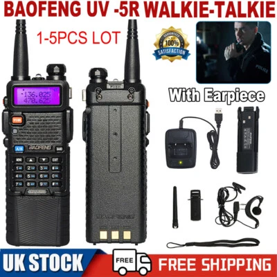 £27.99 • Buy Baofeng BF-UV5R  Dual Band UHF VHF Walkie Talkies 2Way Radio Long Range+Earpiece