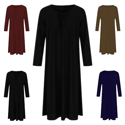 Girls PLAIN ABAYA Kids School Maxi Long Sleeve Dress Holiday Jilbab Islamic Robe • £11.99