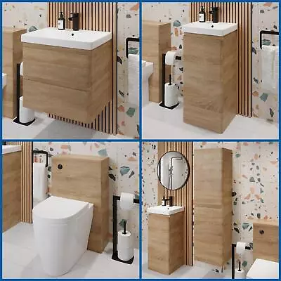 Bathroom Furniture Vanity Unit Basin Storage Cabinet Toilet WC Soft Close Wood • £253.16