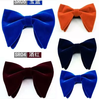 Men's Velvet Big Bow Tie Oversize Bowtie Pre Tied Wedding Party Ties Bowknots • $8.26