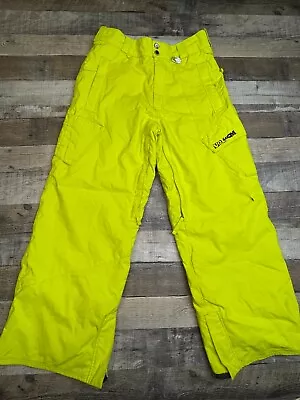 Volcom Youth XL Snow Ski Pants Snowboard Winter Waterproof Insulate Neon Yellow • $25.99