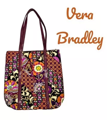 Vera Bradley Tall Tote Suzani & Safari Sunset Medley Shoulder Bag • $30