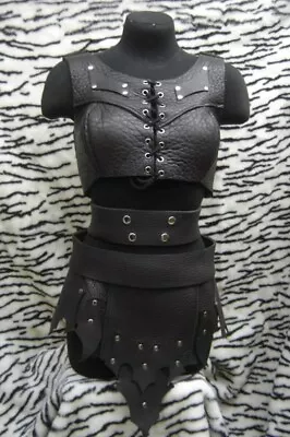 Genuine Leather Woman Medieval Armor Dragon Textured Leather Halloween Costume • $285.99