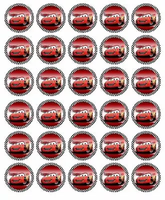 Cars Lightning McQueen Cupcake Toppers Edible Wafer Paper Cake Decorations 30 • £8.65