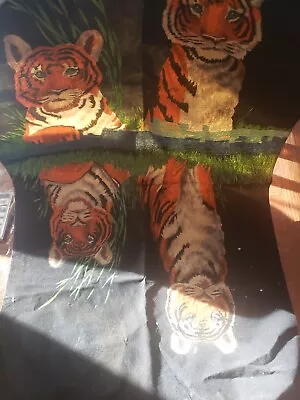 Vtg Tiger Black Velvet Painting 23 * 35  • $69.99