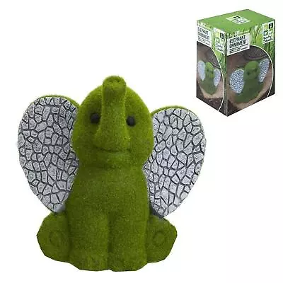 Roots And Shoots Flock Grass And Stone Effect Garden Ornament - Elephant • £8.39