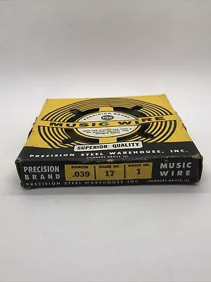 NOS Precision Brand Superior Quality Music Wire 1 Lb. .039 Diameter Roll • $9.99