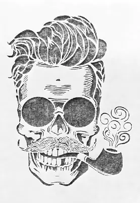 1pc Stencil / Template - 8 X11   (ST31.2) Skull With Pipe • $6