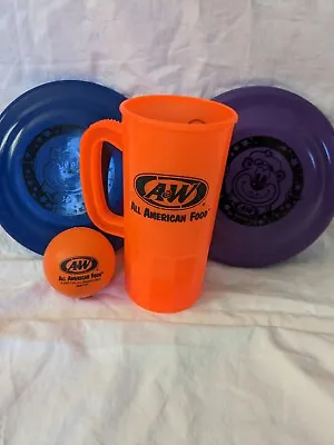 A&W Bundle Mini Frisbees Rubber Ball And Plastic Drink Mug • $16.86