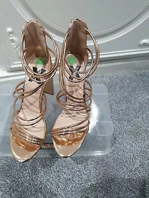 London Rebel Gold Strappy Sandal Shoe Bnwot  • £12