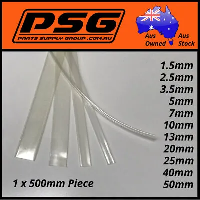 Heat Shrink Clear Tubing 1.5 2.5 3.5 5 6.5 7 10 13 20 25 40 50mm • $2