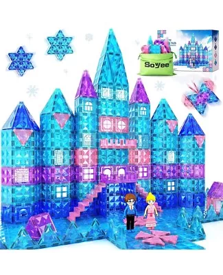 Frozen Toys For Girls Magnetic Tiles 102Pcs With Dolls Princess Castle Building  • $49.99