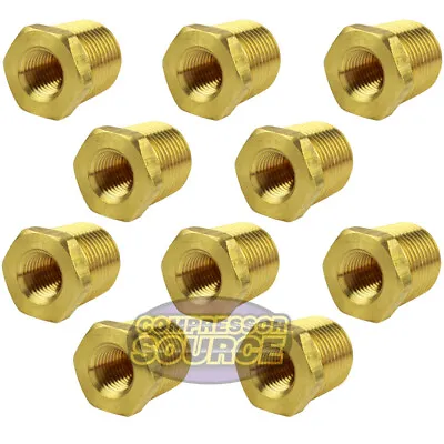 1/2  MNPT X 1/4  FNPT Solid Brass Bushings Reducer Fitting Adapter 28106 10-Pack • $24.95