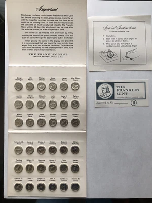 $21.50 • Buy Franklin Mint First Edition Presidential Sterling Silver Mini Coin Set