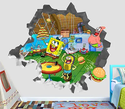 £79.26 • Buy Sponge Bob Krusty Crab Party  Custom Wall Decals 3D Wall Stickers Art OP172