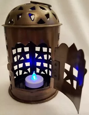 🕯Metal Moroccan Lantern Candle Holder With Multicolor LED Tea Candle • $11.50