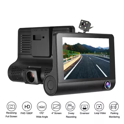 1080P Car DVR 4  3 Lens Dash Cam Front And Rear Video Recorder Camera G-sensor T • $31.98