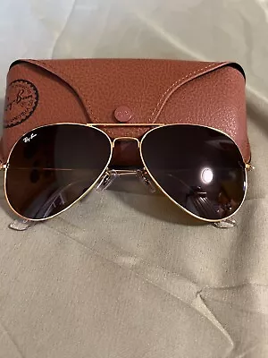 Ray-Ban Aviator Sunglasses RB3026 62-14mm Gold Frame & Brown Lenses • $1