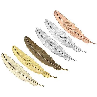 6pcs Metal Feather Bookmarks Book Marks Page Markers For Book Lovers 6 Colors • $8.21