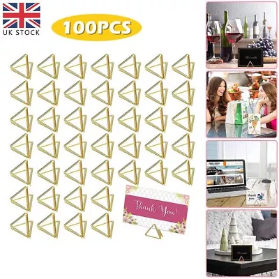 100x Metal Table Card Holder Stand Number Place Name Menu Party Wedding Decor UK • £12.09