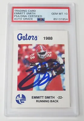 Emmitt Smith HOF Signed Autograph 1988 Gators College Rookie Card 2 PSA 10 Auto • $249.99