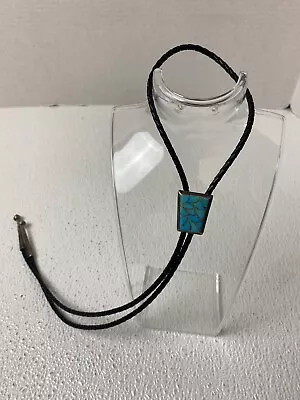 Stunning Turquoise & Silver Vintage Bolo Tie Western Native American • $99.99