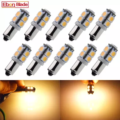 10X BA9S LED Car Bulb 9SMD 5050 Warm White License Plate Lights Reading Lamp 12V • $15.99