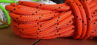 5/8   X 28 Ft.Premium Double Braid-Yacht Braid Polyester Rope .Orange/Black • $40