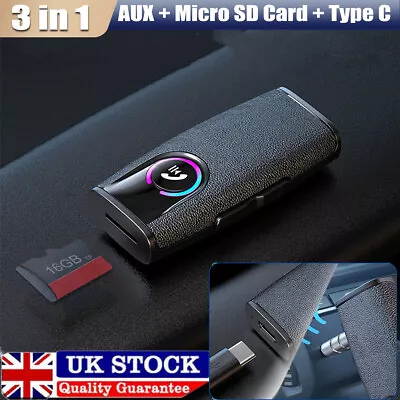 Bluetooth Audio Car Music Wireless Receiver 3.5mm AUX USB-C Handsfree Adapter • $12.99