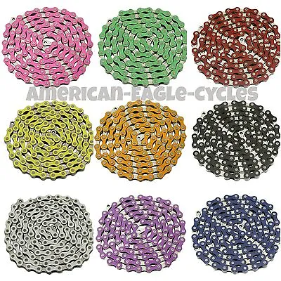 Ybn Single Speed Bicycle Chain 1/2 X1/8  112l Bmxfree Style Chain In 9 Colors. • $14.25