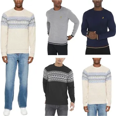 BRAVE SOUL Mens Pullover Jumper Long Sleeve Crew Neck Sweater Plain Casual Top • £11.99