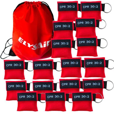 100 Cpr Mask With Keychain Cpr Face Shield Aed Red Pouch Cpr 30:2 • £61.20
