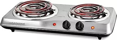 Electric Countertop Double Burner 1700W Cooktop With 6  And 5.75  Stainless Ste • $33.94
