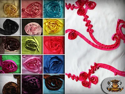 Taffeta Ribbon Rosette Fabrics 58  Wide Sold By The Yard • $7.50
