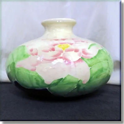 GORGEOUS Lise B MOORCROFT Large Squat Vase Pink Waterlilies L/E #24 OF 75 SIGNED • $124.99