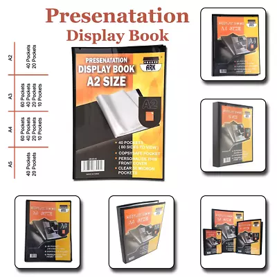 Ark Quality Presentation Display Book Folder Portfolio Black In A2 A3 A4A5 • £6.09