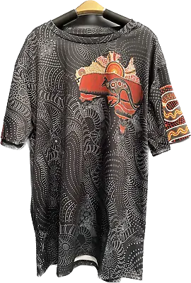 Aboriginal Style Shortsleeve 3D Print T-Shirts Kangaroo Printed Casual Top Comfy • $29.95