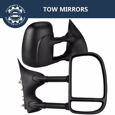 Pair Tow Mirrors For 1999-2016 Ford F250-F550 Super Duty W/ Convex Manual Fold • $78.69