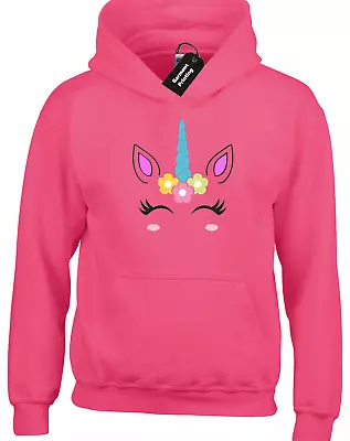 Unicorn Face Hoody Hoodie Cute Funny Magic Summer Fashion • £15.99