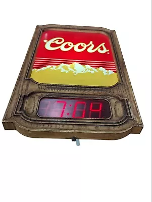 Vintage 1981 Coors Beer Lighted Rocky Mountain Range Clock Sign Works • $149.99