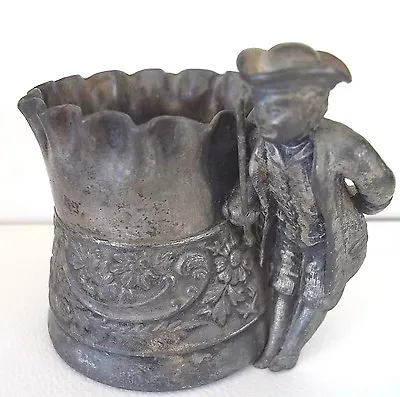 Vintage 17thc Man W/ Sword SILVERPLATE TOOTHPICK Holder Middletown Figure • $45