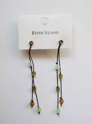 £1.99 • Buy River Island Earrings Fashion Costume Stud Brown Jewellery Boho Chic UK SELLER