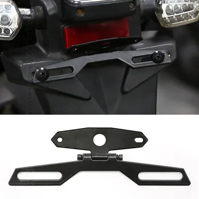 Adjustable Motorcycle Folding License Plate Holder Tail/Rear Light Bracket Mount • $8.95