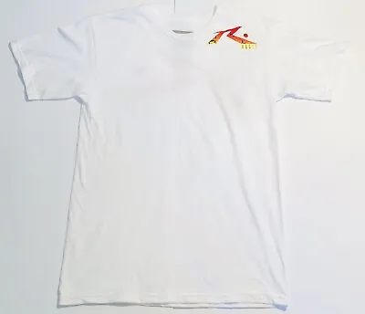 Vtg Rusty Surfboards Men's White Graphic Crew Neck Short Sleeve T-Shirt Size S • $12.88