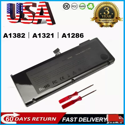 A1321/A1382 Battery For Apple MacBook Pro A1286 2009 2010 2012 Late/Early 2011 • $22.99