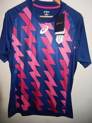 £18.95 • Buy New Stade Francais Paris Blue Depths Home Rugby Shirt Jersey BNWT Asics Large