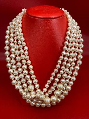 $42 • Buy J. Crew Pearl Multi Strand Graduated Faux Pearl Chunky Large Necklace