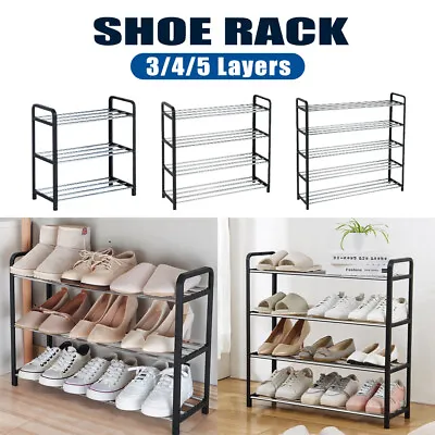 $18.79 • Buy 3/4/5 Tiers Layers Shoe Rack Storage Organizer Shelf Stand Shelves Shoe Storage